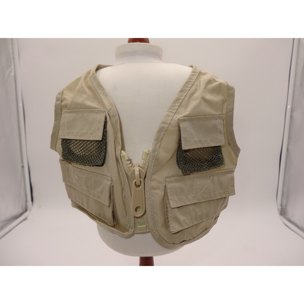 Build A Bear Fishing Vest Tan Utility Multi Pocket Plush Accessory BAB